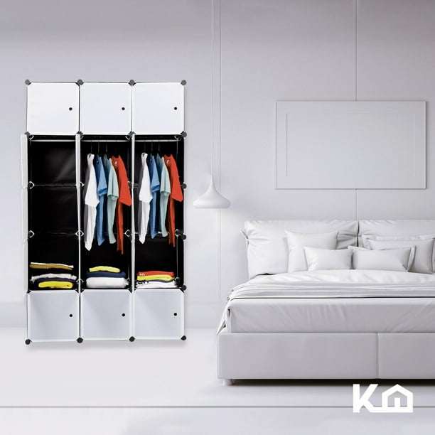 Organizador Armario MAYIBOX 15 Cubos - Plegable Con Puertas Magnéticas, Blanco, Multifuncional