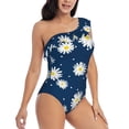 thumbnail image 3 of Honeii Daisies Flowers for women's one-piece swimsuit featuring a chic one-shoulder design experience elegance and style in the water-Medium, 3 of 6