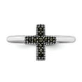 thumbnail image 4 of 925 Sterling Silver Stackable Expressions Marcasite Cross Ring Size: 10; for Adults and Teens; for Women and Men, 4 of 5