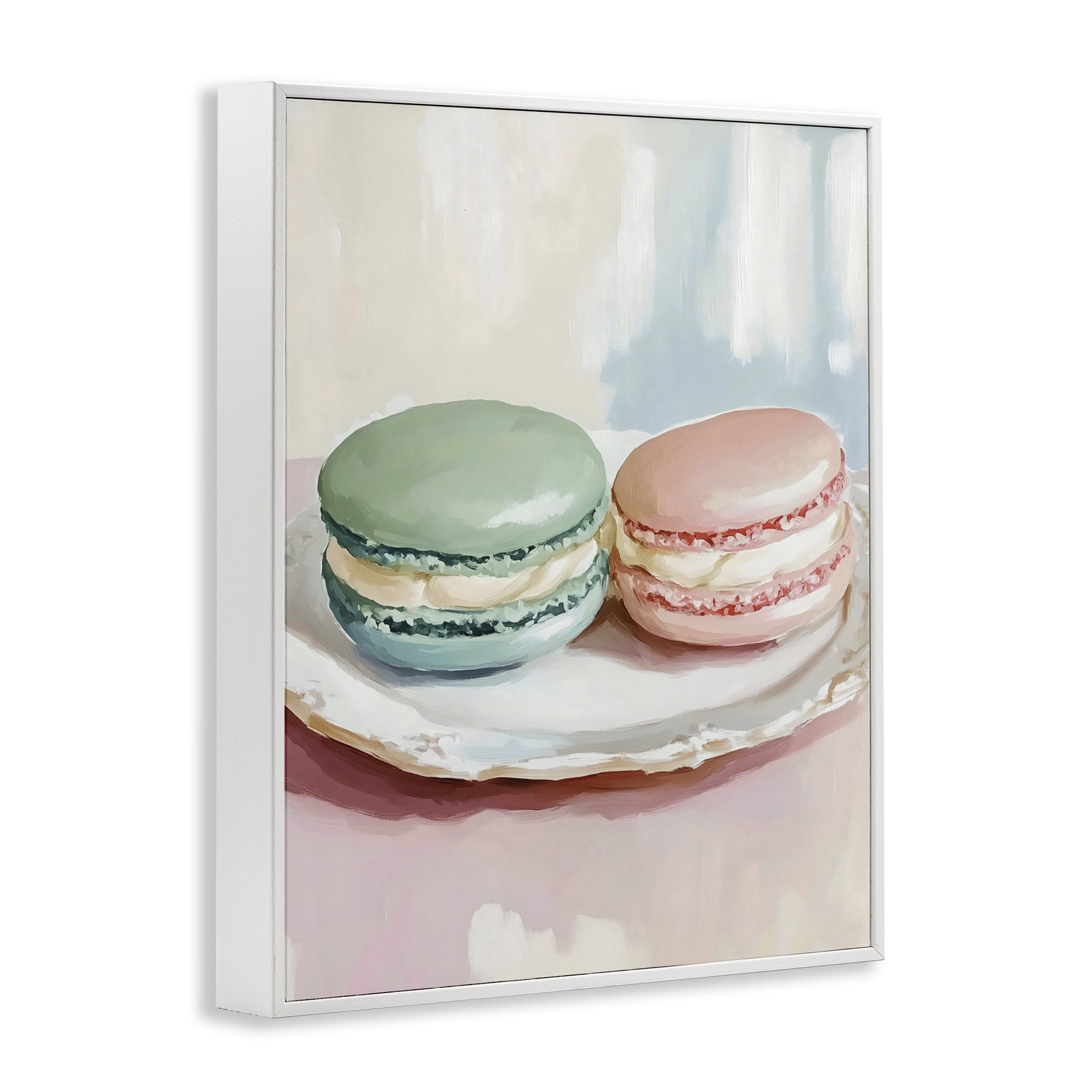 Stupell Industries Pastel Macarons on Plate White Framed Giclee Art, design by The Prints Vibe