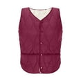 thumbnail image 5 of Busydd Women's Outerwear Vests Solid Color Sleeveless V Neck Fleece Vest Casual Comfy Warm Button Winter Vest for Women with Pockets L, 5 of 9