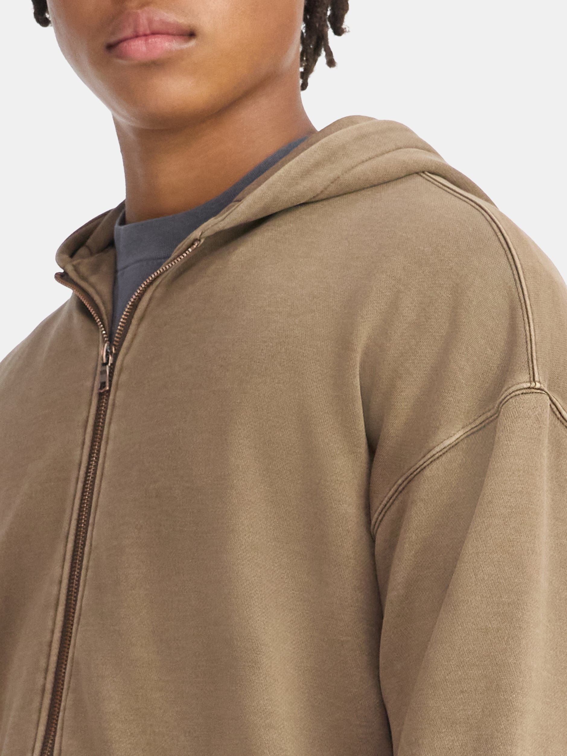 No Boundaries Zip Hoodie with Long Sleeves, Men's & Big Men's