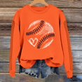 thumbnail image 2 of Womens Sweaters For Women Spring Baseball Print Crew Neck Loose Casual Top Hoodie Long Sleeve With Pocket Soft & Comfortable Fashionable For Spring & Autumn S Fall Sweaters For Women, 2 of 4