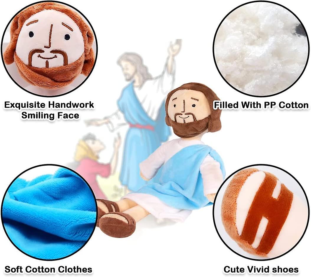 Jesus Plüschfigur 32 Cm – Kuschelige Puppe Aus PP-Baumwolle Mit Kreuzanhänger