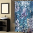 thumbnail image 2 of Fabric Shower Curtain, Vintage Blue Ocean Octopus and Starfish Map Shower Curtains with 12 Hooks Waterproof Machine Washable Bath Curtains for Bathroom,36 x 78in, 2 of 6