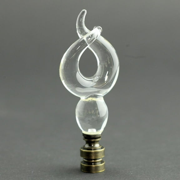Glass Spiral Antique Base Finial 4"h