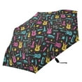thumbnail image 4 of Neon Guitar Star Compact Sun Umbrella Windproof Travel Umbrellas for Rain Strong Portable UV Protection, 4 of 8
