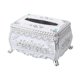thumbnail image 1 of Caja de pañuelos de acrílico con decoración de diseño elegante, organizador de servilletas de lujo para cocina C, 1 of 6