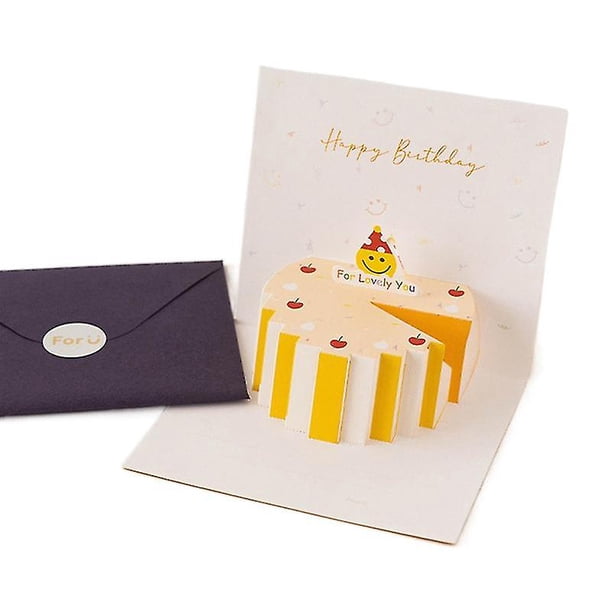 juego de tarjetas de felicitación plegables, colores vivos, escritura suave, impresionante efecto visual, deseos expresos, atractivo cumpleaños, juego de tarjetas de felicitación 3D escritas a mano F