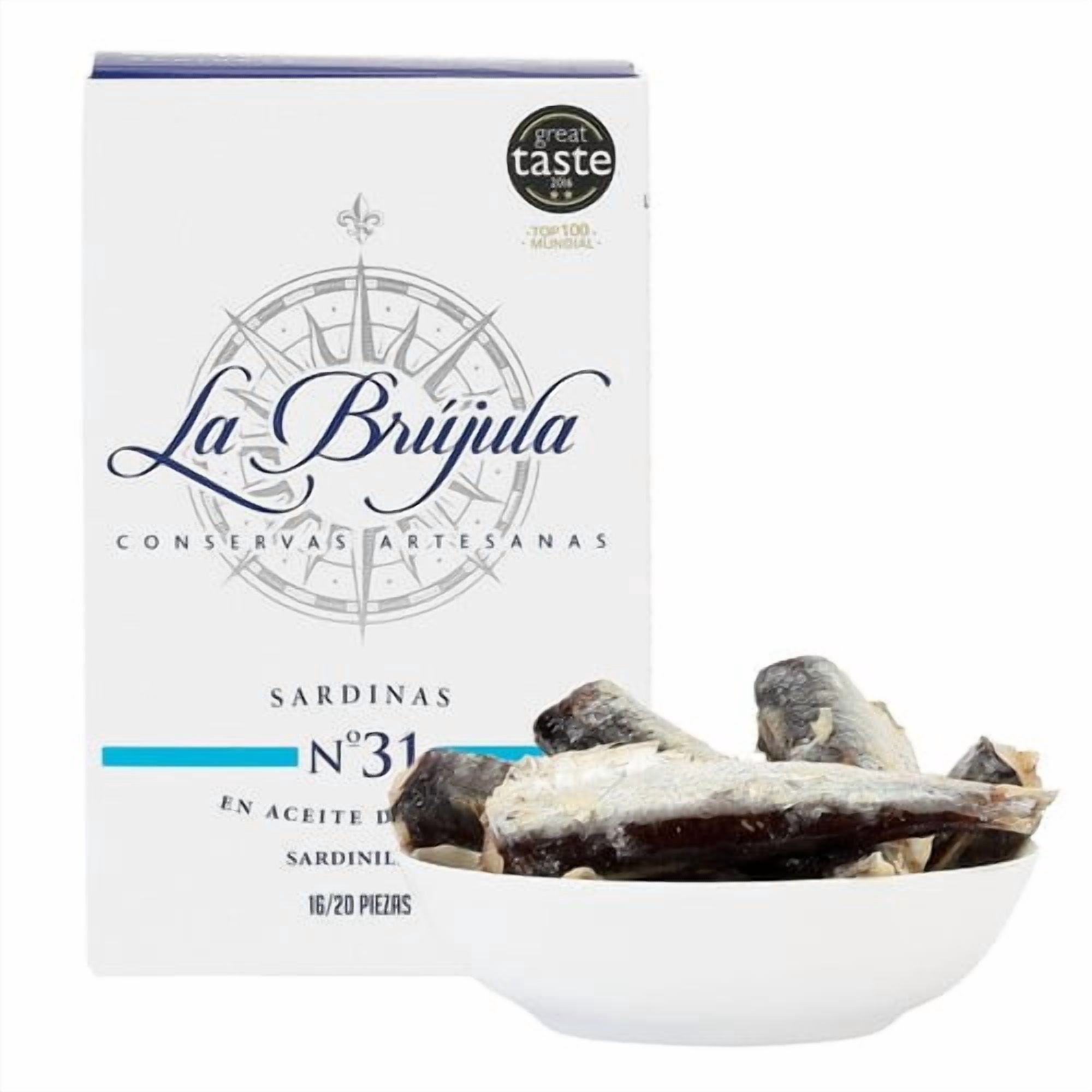 Brindisa La BrÃºjula Galician Small Sardines "Sardinillas" 115g, British Import (Pack of 3)