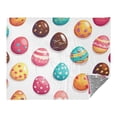 thumbnail image 2 of 70x55 Inches Glow in The Dark Blanket Cozy Throw Camping Blankets for Home and Outdoor Use Colorful Easter Eggs Pattern, 2 of 8
