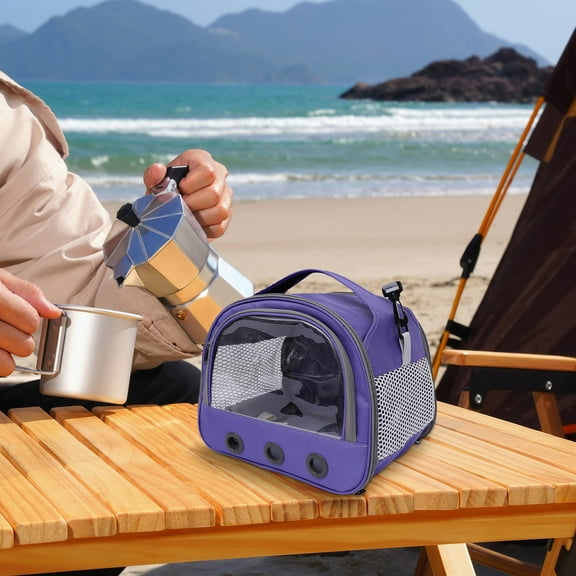 Leodye 1PCS Portable Foldable Travel Carrier for Small Pets - Breathable Shoulder Bag/Cage, for Parrots & Hamsters -12.2*9.84*11.42IN