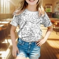 thumbnail image 2 of Girls T Shirt Shirts Kids Handmade Doodle Sketch Coloring Fundiy Hand Painted Short Sleeve Girls Hawaiian Shirt Clothes, 2 of 5