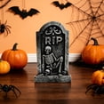 thumbnail image 4 of TanSiDing Halloween Tombstone Resin Ornament Eerie Graveyard Decoration Creepy Haunted House Decor Spooky Cemetery Prop Scary Vibes for Halloween Party Home Mantel Shelf Table Decor, 4 of 6