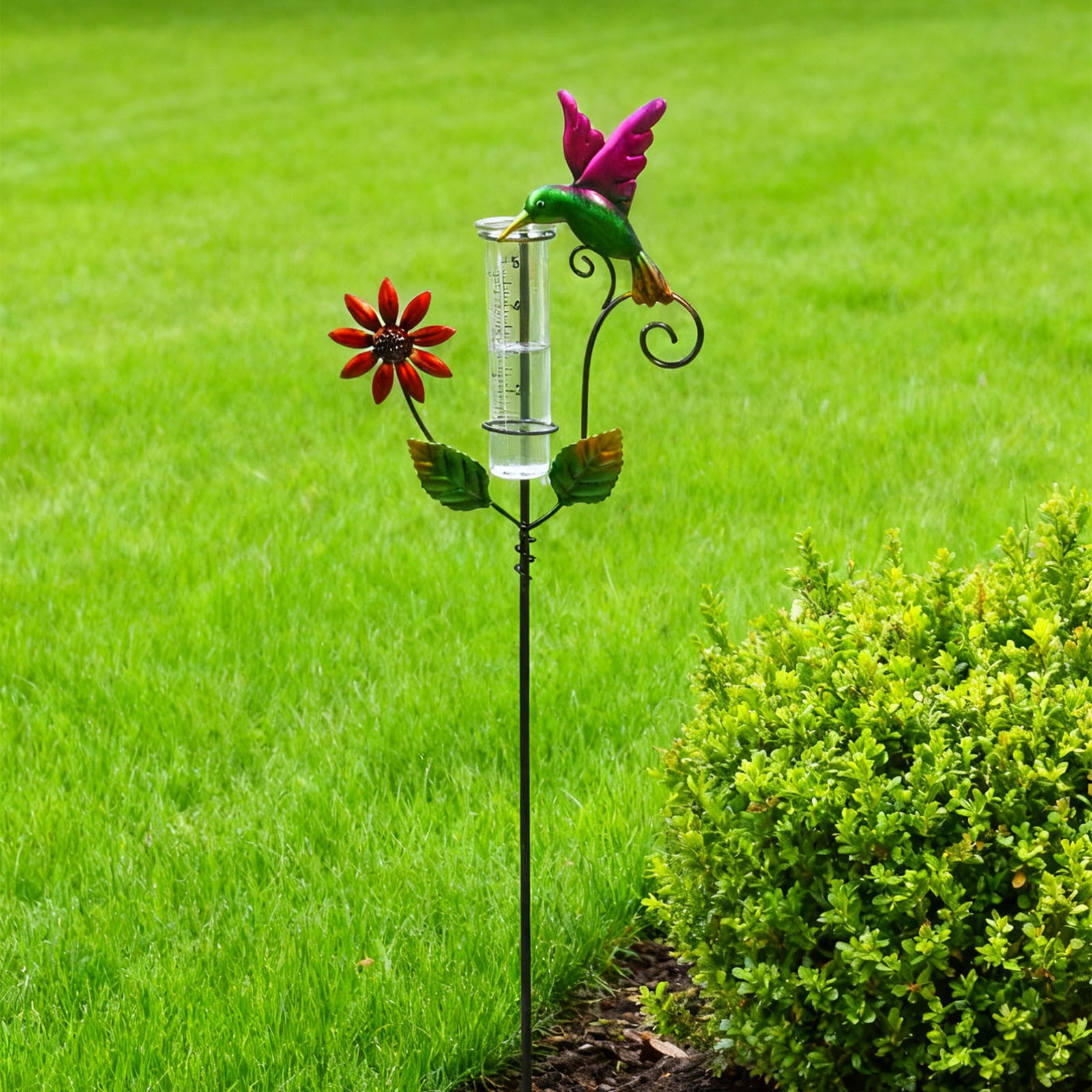 Outdoor Rain Gauge Garden Stake Iron Weather Measuring Tool Decorative Garden Rain Collector Yard Lawn Flower Bed Rainfall Monitoring Tool For Gardening Home Yard Weather Tracking