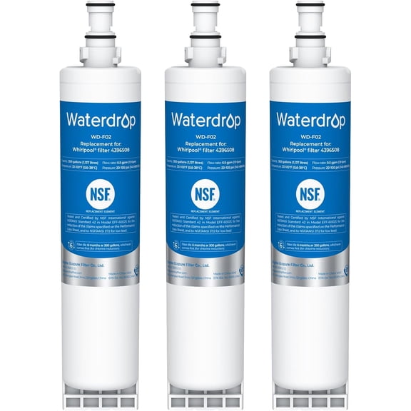 Waterdrop 4396508 Replacement for Everydrop® Filter 5, EDR5RXD1, Whirlpool® WF-NLC240V, 4396510, NLC240V, PNL240V, Refrigerator Water Filter, (3 Pack)