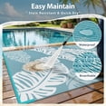 thumbnail image 5 of VUNATE Outdoor Rug Carpet 5'x8' Waterproof Reversible Patio Rug Portable Indoor Outdoor Rug Plastic Straw Rug for Beach RV Camping Garden Picnic Deck Backyard Tropical Porch Decor Blue and White, 5 of 7