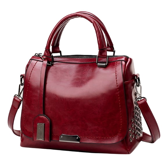 GASTROPOD Women Solid Rivet Cover Crossbody Bag Messenger Bag Totes Wine