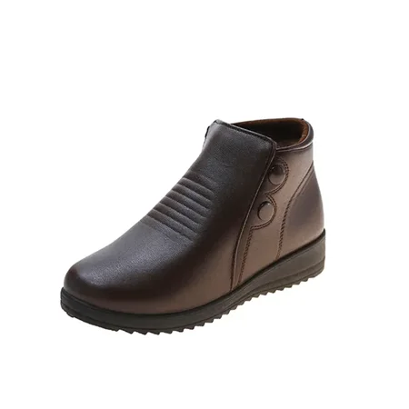

Winter Thermal Ankle High Boots Side Zipper Boots Women‘s Footwear