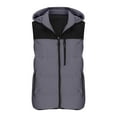thumbnail image 5 of HTNBO Women Winter Puffer Vest Removable Hooded Quilted Padded Sleeveless Vest Casual Warm Zip Up Jacket Outerwear, 5 of 5