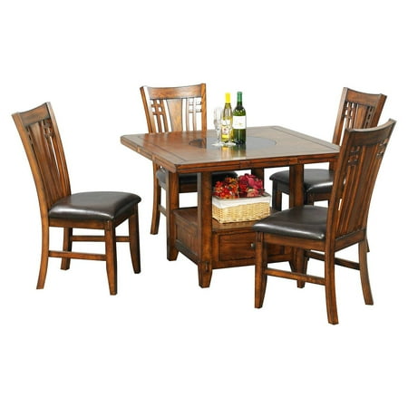 Winners Only Zahara 5 Piece Dining Table Set With Granite Lazy Susan