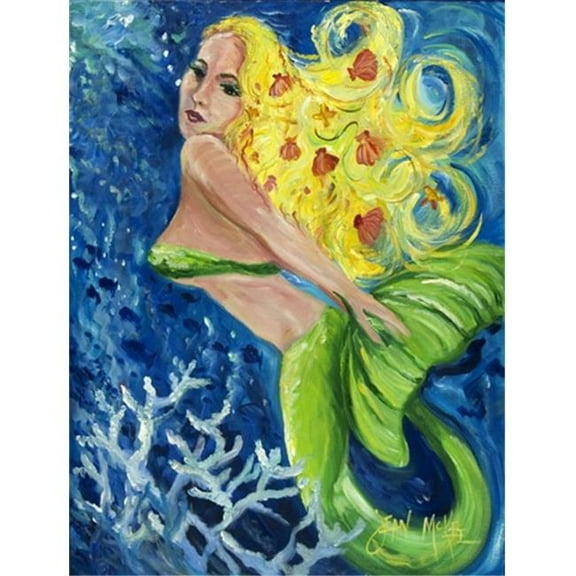 Blonde Mermaid Flag Canvas House Size