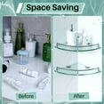thumbnail image 3 of Lefree 4 Pack Glass Corner Shelf Bathroom Corner Shower Shelf with Rail Wall Mount, 3 of 8