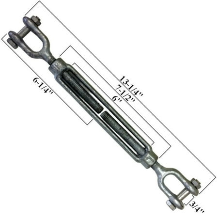 

Jones-Sports 1/2 x 6 Jaw/Jaw Turnbuckle 8 PCS