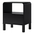 thumbnail image 1 of Walker Edison 1-Drawer Wood Nightstand with Rounded Edge in Black, 1 of 11