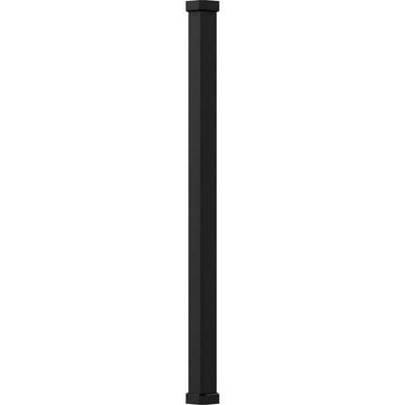 6" x 9' Endura-Aluminum Craftsman Style Column, Square Shaft (Load-Bearing 20,000 lbs), Non-Tapered, Textured Black Finish w/ Capital & Base