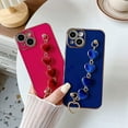 thumbnail image 2 of Plating Love Heart Wrist Strap Chain Bracelet Soft Compatible with iPhone Case for Women Girls (Blue,iPhone 12 Pro), 2 of 6