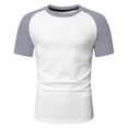 thumbnail image 4 of ZHOGXU Father's Day T Shirt For Man Short Sleeve Round Neck Color Blocked Breathable Comfortable Relaxed Fit Top For Casual Daily Wear,Light Gray,S, 4 of 5