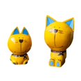 thumbnail image 2 of Estatuas de gato de madera, adornos, regalo para amantes de los gatos, decoración, figuras de gato hechas a mano Amarillo, 2 of 9