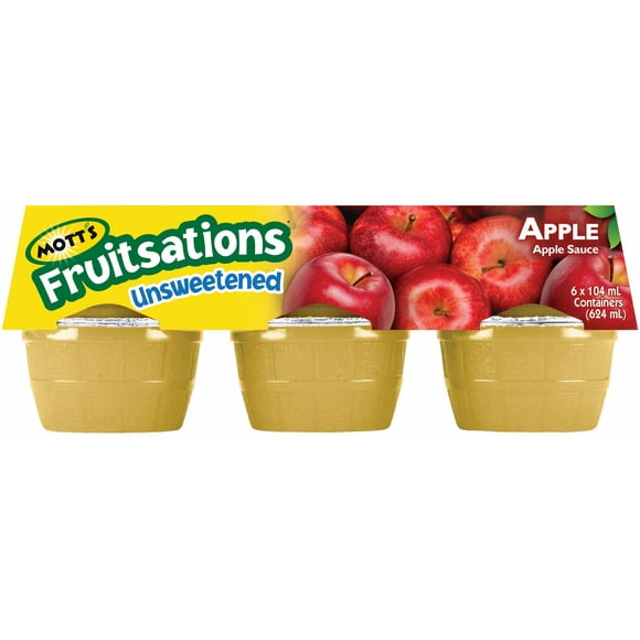 Mott's Fruitsations Unsweetened Apple Sauce, 6 x 104 ml