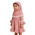thumbnail image 3 of Elegant Prayer Dress Set For Baby Girls Long Sleeve Outfit With Hijab, 3 of 7