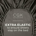 thumbnail image 5 of CGK Linens Hotel Luxury Single Fitted Sheet Only - Queen Size Wrinkle-Resistant Bottom Sheet, Fits Mattress Up To 16", Gray, 5 of 7