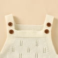 thumbnail image 4 of Summer Baby Rompers Sleeveless Infant Boy Girl Jumpsuit Outfit Knit Cotton Newborn Toddler Clothing Hat Hollow Out Playsuit 2PCS, 4 of 5