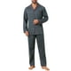 thumbnail image 2 of INSPIRAR CHIC Conjunto de Pijamas de 2 Piezas de Manga Larga con Botones y Bolsillo para Hombre L Azul Oscuro, 2 of 5