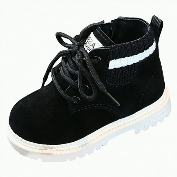 UngA Boots for Toddler Boys Girls Outdoor Lace Up Work Boots Casual Side Zipper Hiking Ankle Shoes Boys' Girls' Boots (Toddler/Little Kid),Size 8