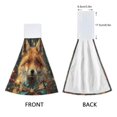 thumbnail image 3 of Haosy 2 Pack Kitchen Wash Cloths with Hanging Loops Absorbent Absorbent Quick Drying Hand Towels, Beautiful Fox in Christmas Costume, 3 of 7