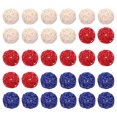 thumbnail image 1 of Juego de 30 Piezas de Bolas de Mimbre de Ratán de 1,6 Pulgadas para Cuencos Centrales Rellenos de Jarrones Decoración del Hogar en Blanco Rojo y Azul Oscuro, 1 of 5