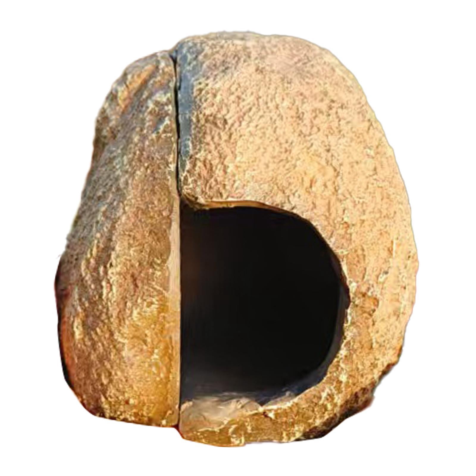 EHJRE Aquarium Rock Cave Hideaway Cave Crafts Resin Tank Ornament Aquarium Decor for Newts Pond Frogs Amphibians Bearded Dragon