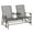 Grey, variant on Outsunny Outdoor Glider Bench with Table Gliding Chair for 2 Flaxen