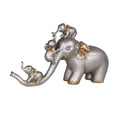 thumbnail image 2 of Figura adorable de una familia de elefantes, estatua de animal para escritorio de oficina, adorno decorativo para estante. Plata, 2 of 9