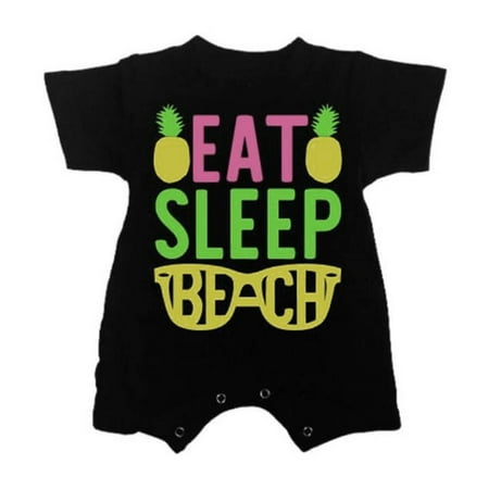 

YWDJ 3Months-2Years One Piece Toddler Summer Boys Girls Short-sleeved Letter One-piece Romper Black 12-18Months