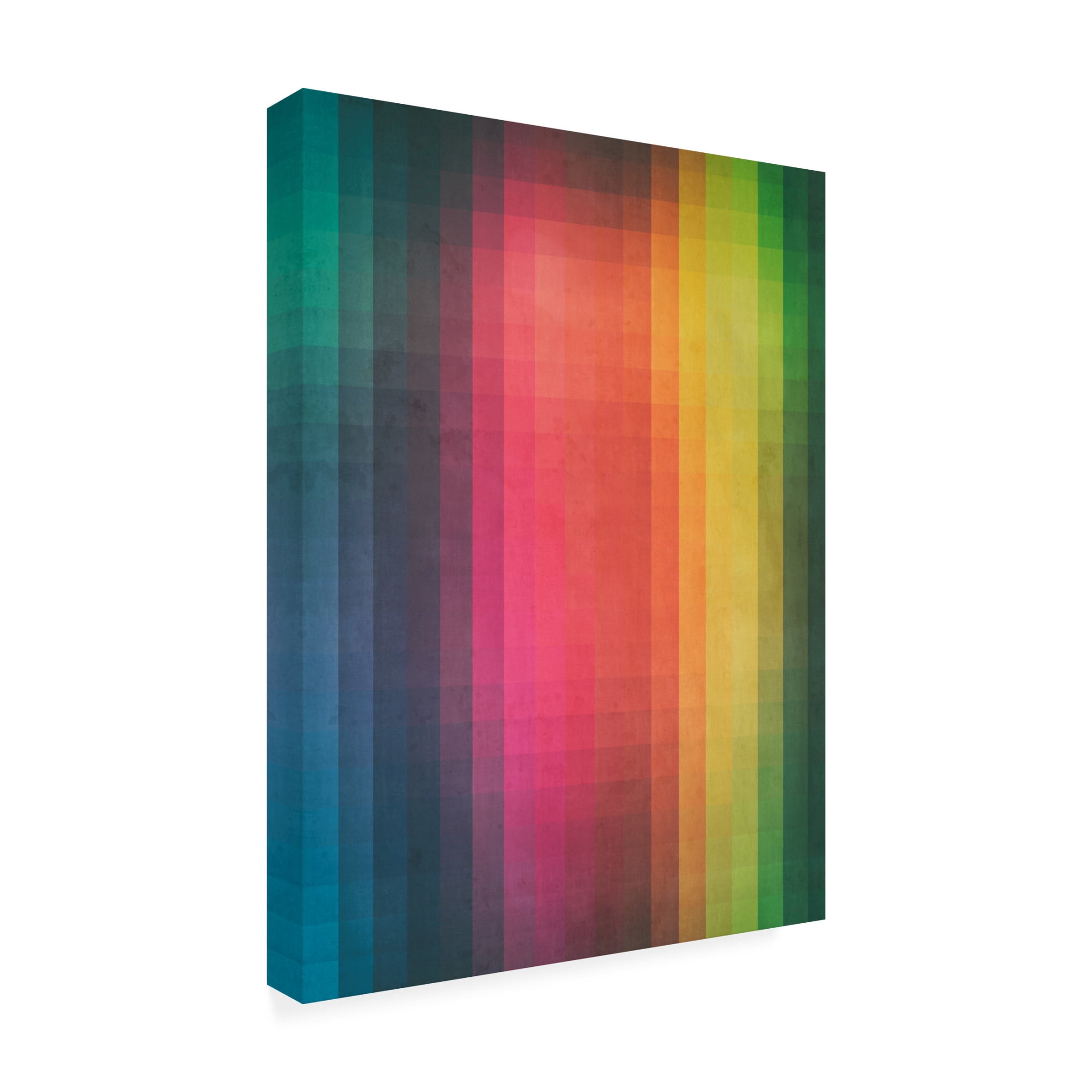 Canvas Wall Art - Tom Quartermaine 'Unique Abstract Rainbow Pixel' Wall Art for Living Room, Bedroom, or Office Décor by Trademark Fine Art - 35 x 47 Inches
