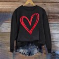 thumbnail image 2 of ibuvkizy Valentine's Day Sweatshirt for Women Round Neck Printed Sweatshirts Long Sleeved Pullover Top Sweatshirt Black,XL, 2 of 4