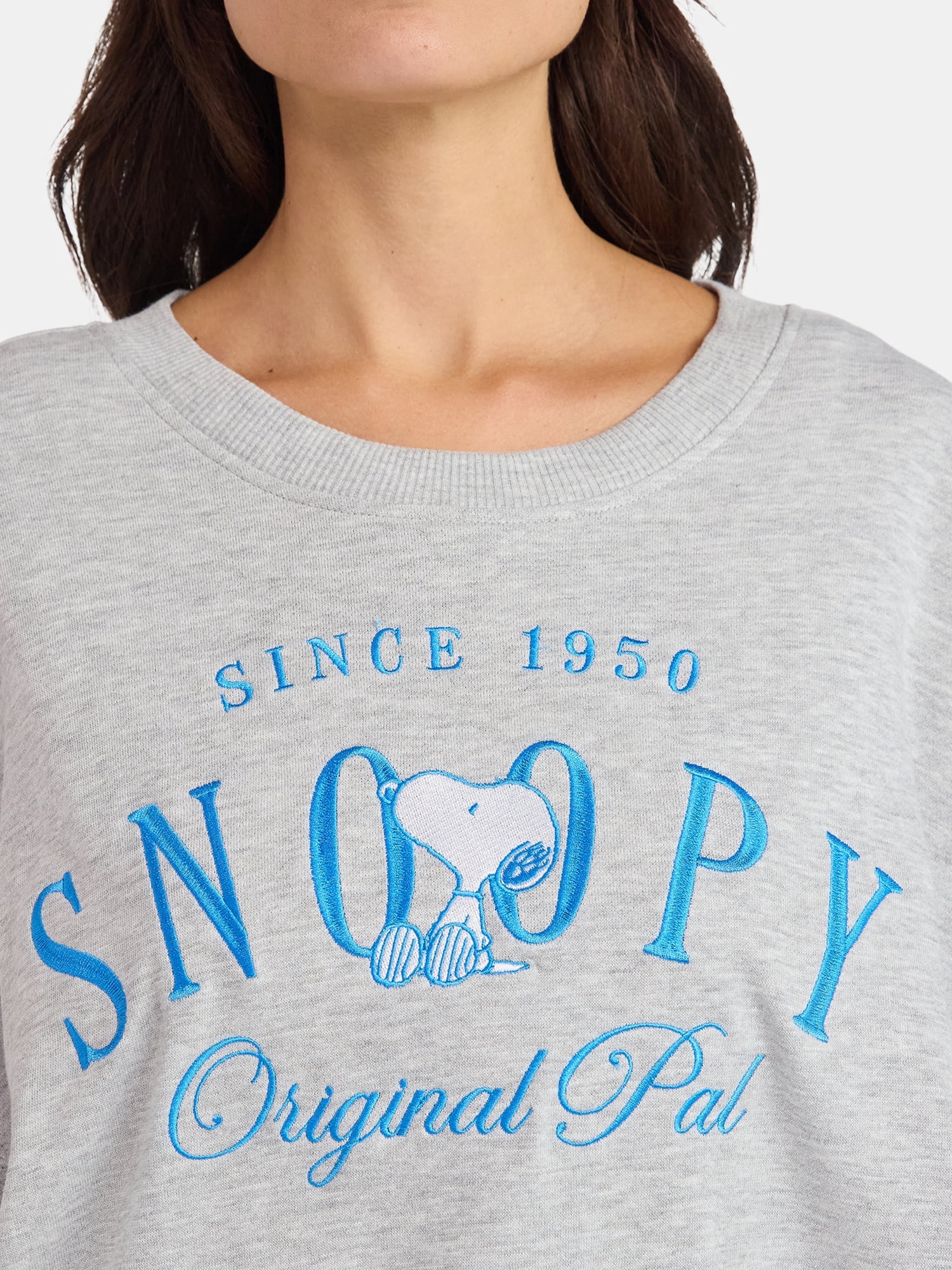 Snoopy Women’s Original Pal Cropped Graphic Sweatshirt, Sizes XXS-XXL