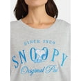 thumbnail image 4 of Snoopy Women’s Original Pal Cropped Graphic Sweatshirt, Sizes XXS-XXL, 4 of 5