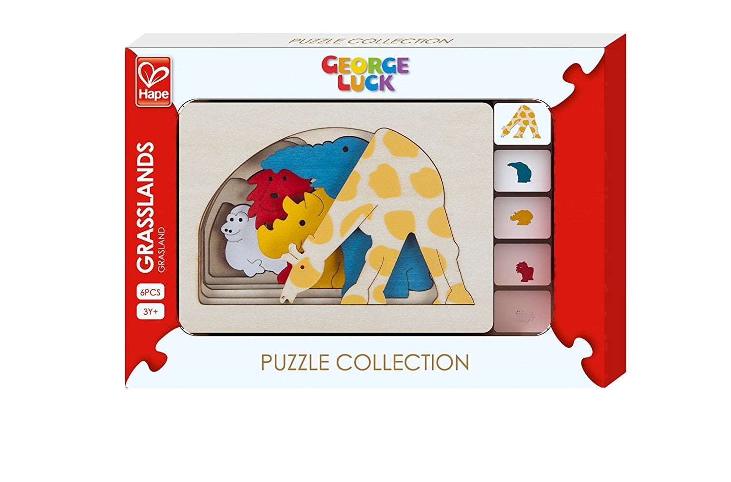 Hape E6516 Puzzle Collection Grasslands Wood Puzzle (5 Pieces